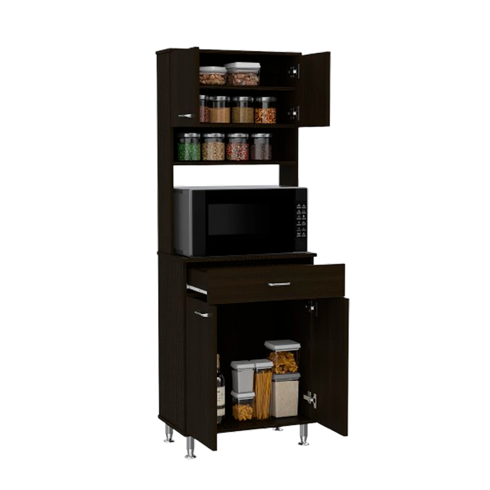 4-Door Modern Breakroom Pantry Cabinet with Countertop_4Dock